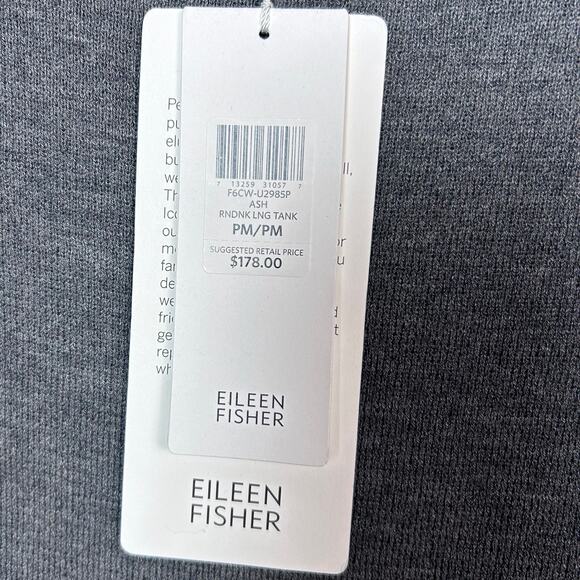 Eileen Fisher shell sweater Medium sleeveless wool NWT Medium gray The Icons - Picture 7 of 8